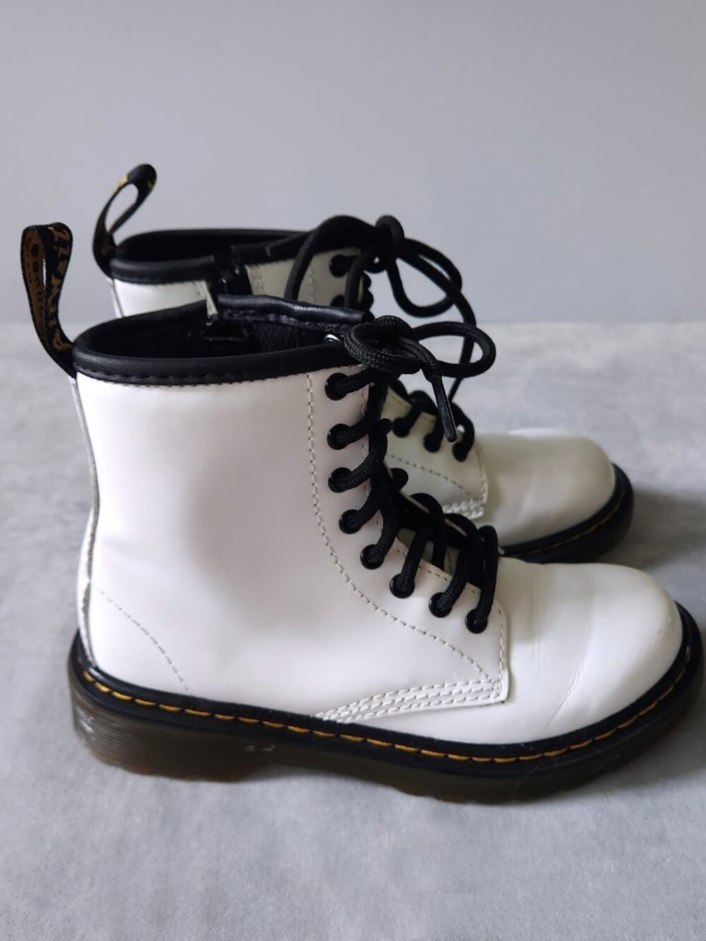 Dr. Martens 1460 J Boots Kids Size 13 Leather Lace Up Side Zip Comfort Boots